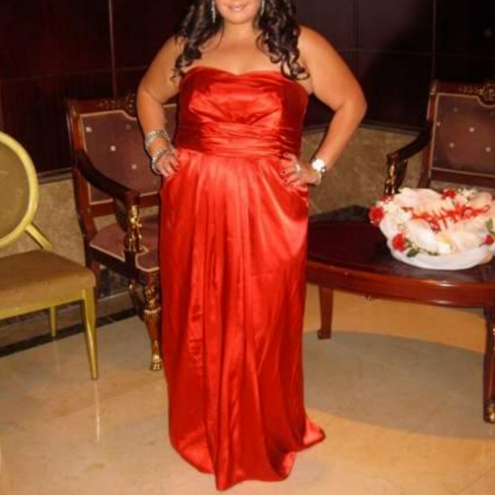 Alfred Angelo Red Satin Dress